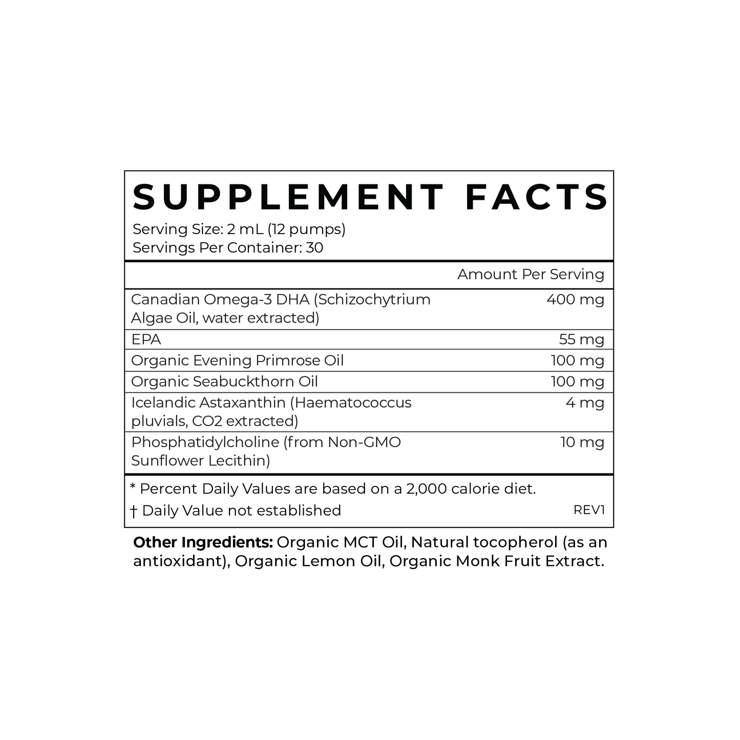 The Omega Supplement Facts